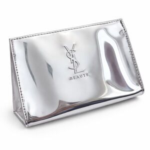 Yves Saint Laurent Beauty Small Silver Cosmetic Bag